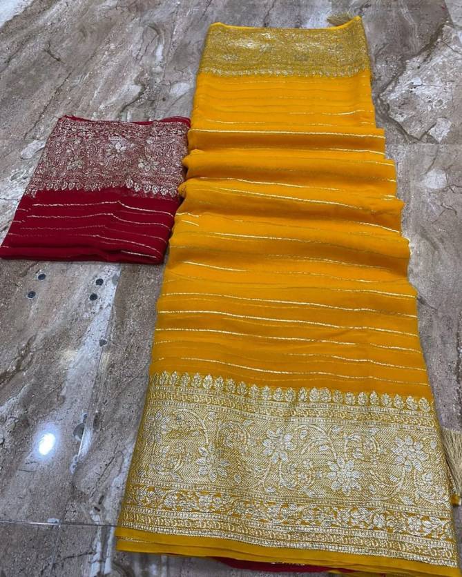 SV Pure Viscose Georgette Party Wear Sarees Wholesale Market In Surat
